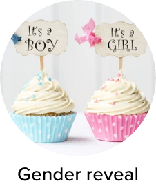 103 PCS Gender Reveal Party Supplies with Photo Props, 36 In