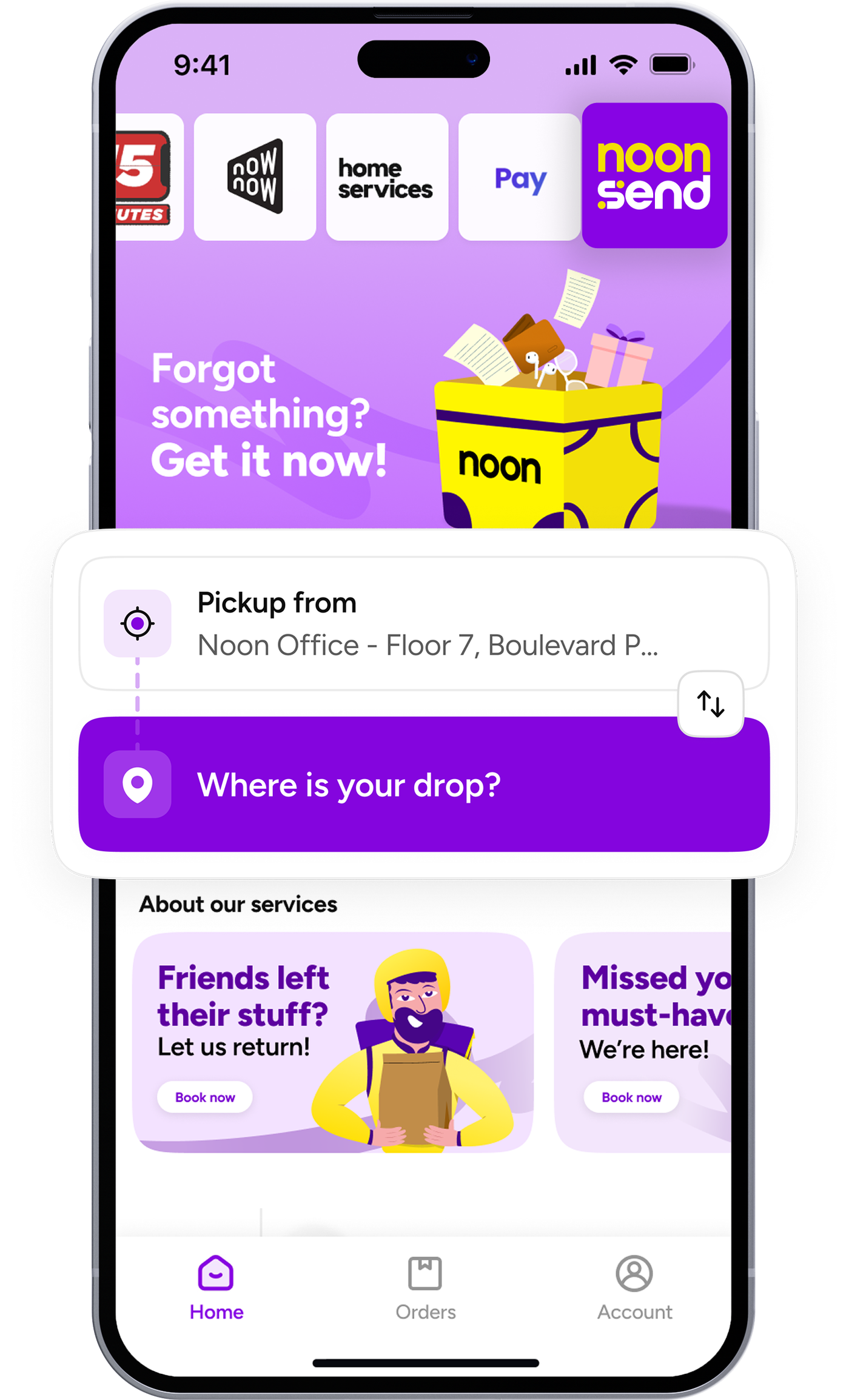 noon send — On-Demand Delivery in the UAE