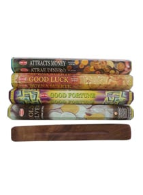 Shop Hem Hem Incense Sticks Attracts Money Good Luck Good Fortune Gold Silver 80 Sticks Burner Multicolour 1x10x4 Inch Online In Dubai Abu Dhabi And All Uae