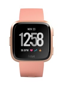 fitbit versa smart fitness watch peach rose gold