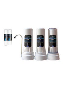 نون - Three Stages Silver Water Filter System Set + 2 Candle أبيض 37.5×12.5×30.5سنتيمتر