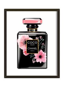 Shop Boomah Accessories Coco Chanel Perfume Bottle Poster With Frame Black Pink White 30x40cm Online In Dubai Abu Dhabi And All Uae