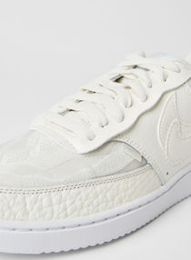 nike court vision low premium trainers in sail white & aura