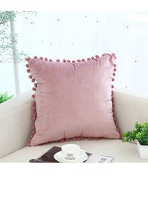 غطاء وسادة مزخرف وردي 45 x 45سنتيمتر