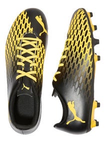 نون - بوما حذاء كرة القدم سبيريت III FG باللون الأسود/الأصفر أسود/ أصفر